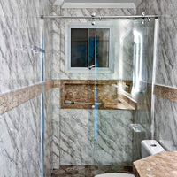 Adesivo para Chão Mármore Carrara Perolizado