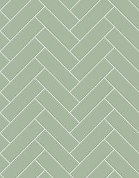 Papel de Parede Adesivo Brick ZigZag Menta