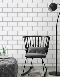 Papel de Parede Adesivo Adesivo Brick Metro Snow Com Película fosca para áreas úmidas e molhadas 3,00x0,50m