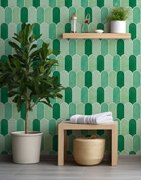 Papel de Parede Adesivo Bricks Escamas Verde Folha