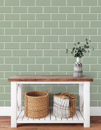 Papel de Parede Brick Metro Menta