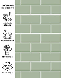 Papel de Parede Brick Metro Menta