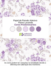 Papel de Parede Adesivo Flores Lavanda