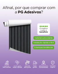 Papel de Parede Madeira Ripada Larga Grafito