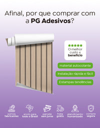 Papel de Parede Madeira Ripada Larga Amêndoa