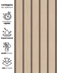 Papel de Parede Madeira Ripada Larga Amêndoa