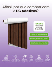 Papel de Parede Madeira Ripada Larga Chocolate