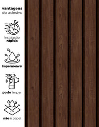 Papel de Parede Madeira Ripada Larga Chocolate