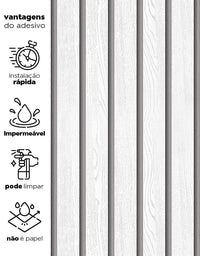 Papel de Parede Madeira Ripada Larga Vanilla