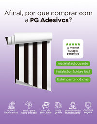 Papel de Parede Adesivo Listras Pretas