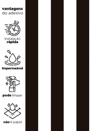 Papel de Parede Adesivo Listras Pretas