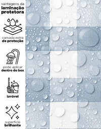 Papel de Parede Adesivo Xadrez Vichy Aquarela Azul Noturno