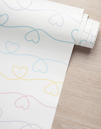 Papel de Parede Corações Coloridos