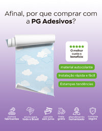 Papel de Parede Adesivo Nuvem Pontinhos Azul
