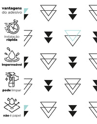 Papel de Parede Adesivo Triângulos Vazados Azul