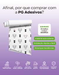 Papel de Parede Adesivo dois Triângulos Vazados Rosas