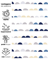 Papel de Parede Adesivo Escandinavo Azul