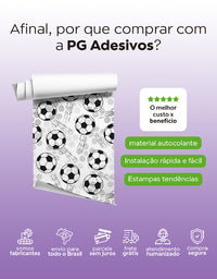 Papel de Parede Adesivo Bolas de Futebol