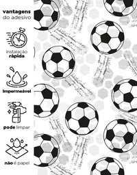 Papel de Parede Adesivo Bolas de Futebol
