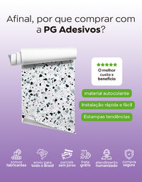 Papel de Parede Adesivo Granilite Terrazzo Tanzanita