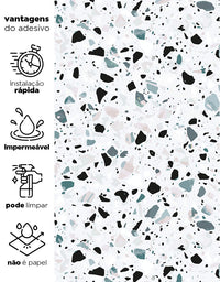 Papel de Parede Adesivo Granilite Terrazzo Tanzanita