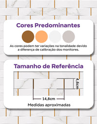 Papel de Parede Adesivo Tijolinho Marmorizado Com Película para áreas úmidas e Molhadas 2,50m x 50cm