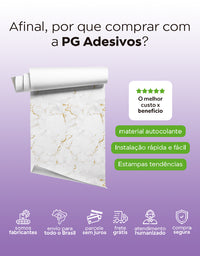 Papel de Parede Adesivo Mármore Gold