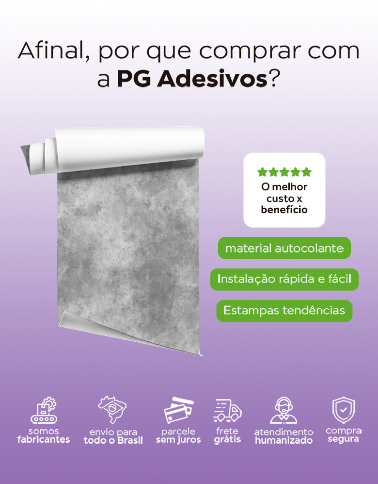 Papel de Parede Adesivo Cimento Queimado Industrial