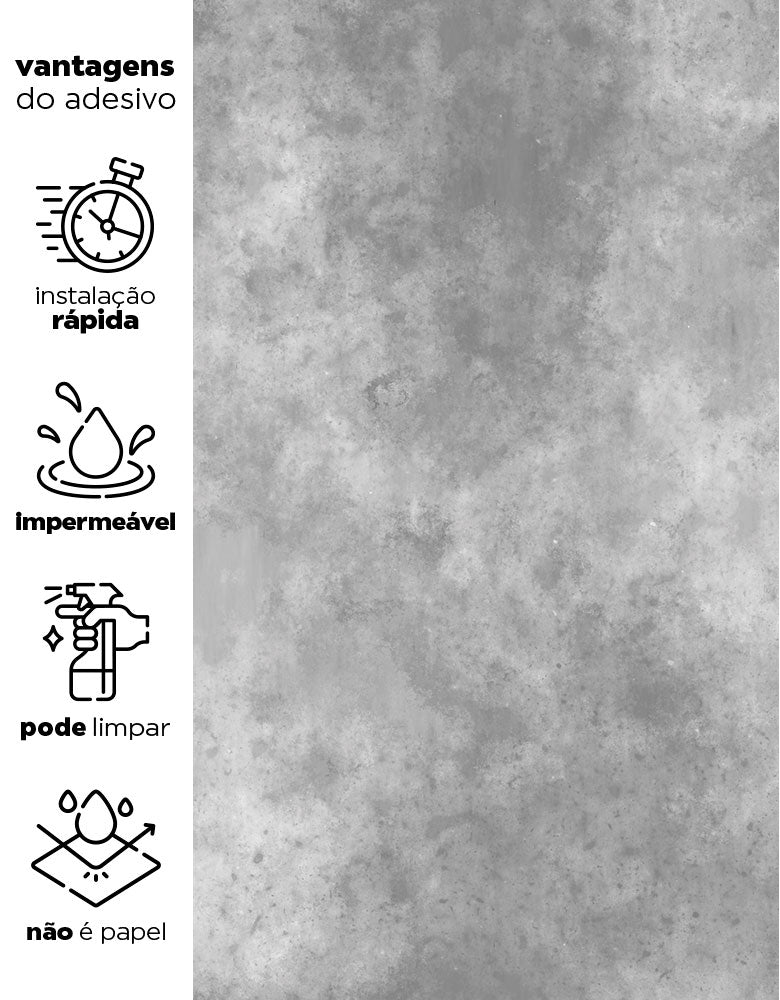 Papel de Parede Adesivo Cimento Queimado Industrial