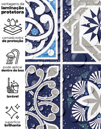 Papel de Parede Adesivo Azulejo Marine
