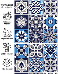 Papel de Parede Adesivo Azulejo Marine