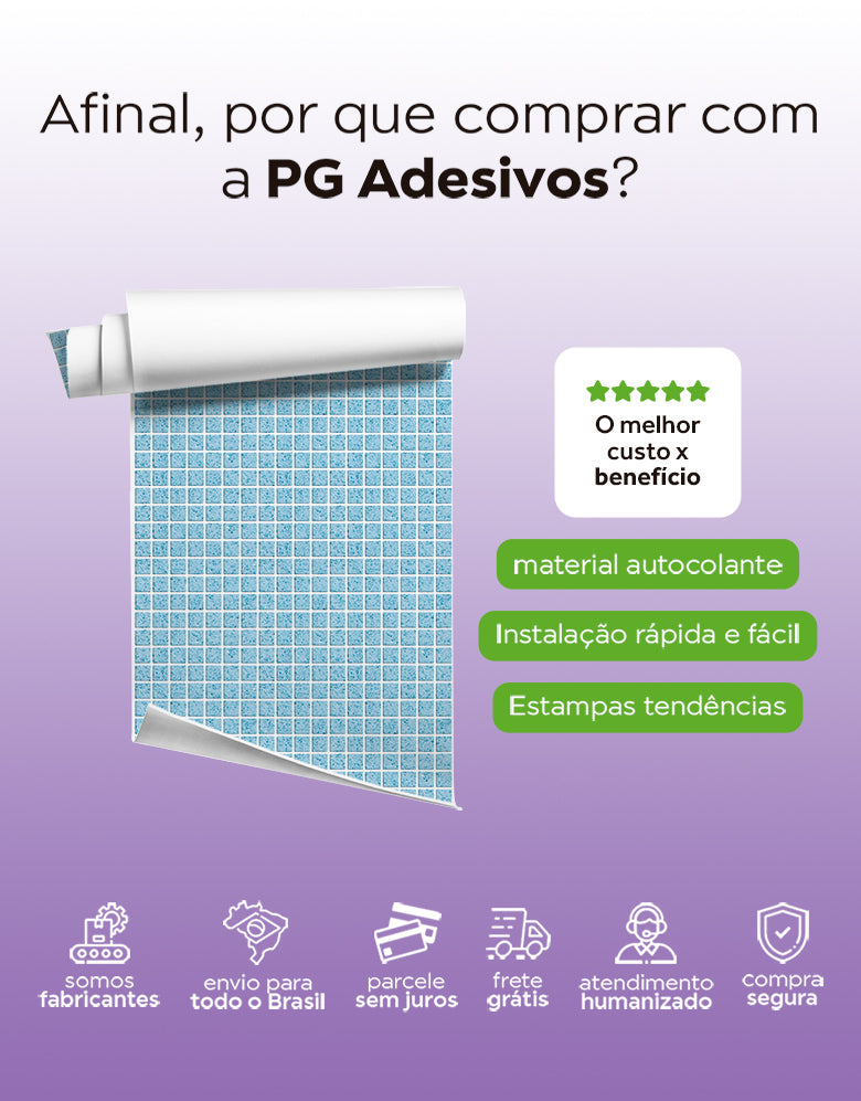 Papel de Parede Adesivo Pastilhas Sky
