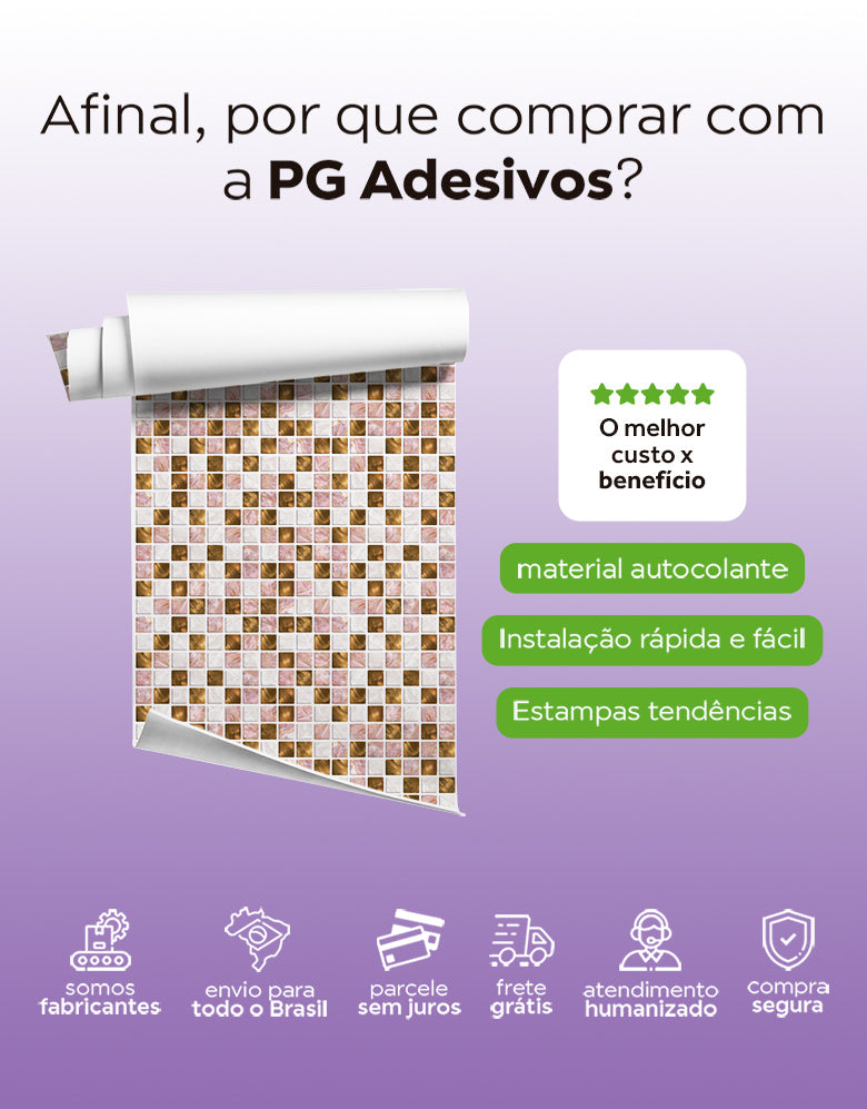 Papel de Parede Adesivo Pastilhas Wish