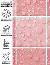 Papel de Parede Adesivo Azulejo Hijau Rosa