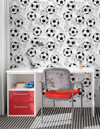 Papel de Parede Adesivo Bolas de Futebol