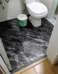 Adesivo para Chão Mármore Silver Black