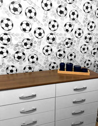 Papel de Parede Adesivo Bolas de Futebol