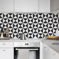 Papel de Parede Adesivo Miami Black and White Com película para áreas molhadas 1,50x0,50m