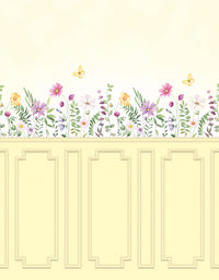 Painel de Parede Adesivo Boiserie Jardim Amarelo