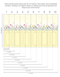 Painel de Parede Adesivo Boiserie Jardim Amarelo