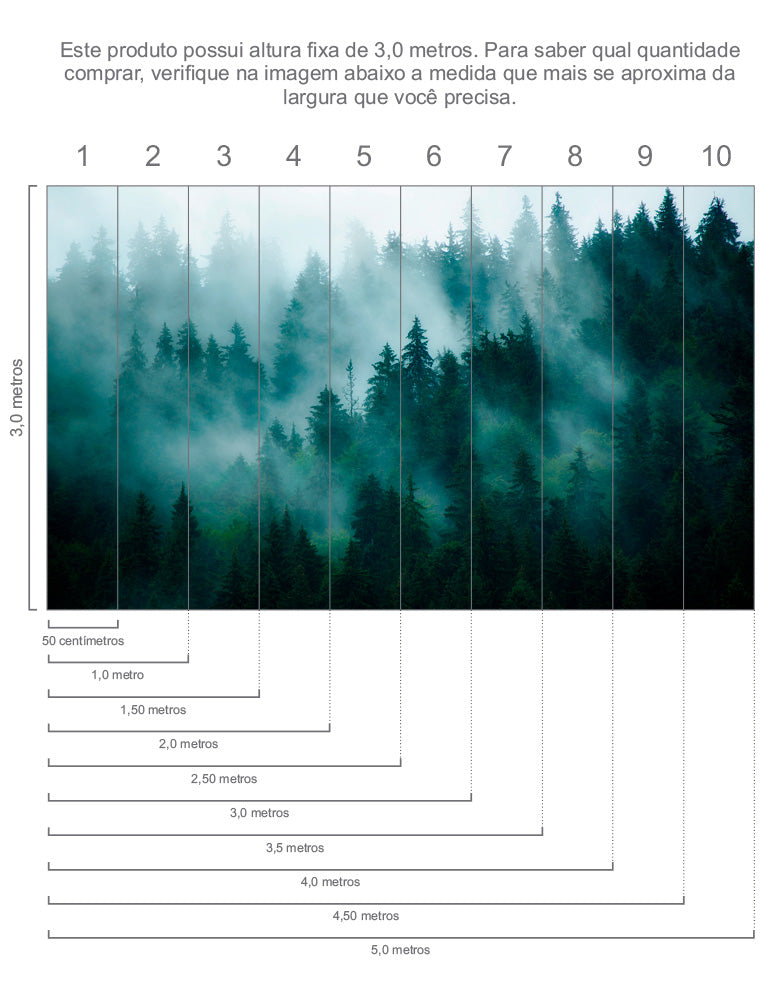 Painel de Parede Adesivo Bosque Névoa